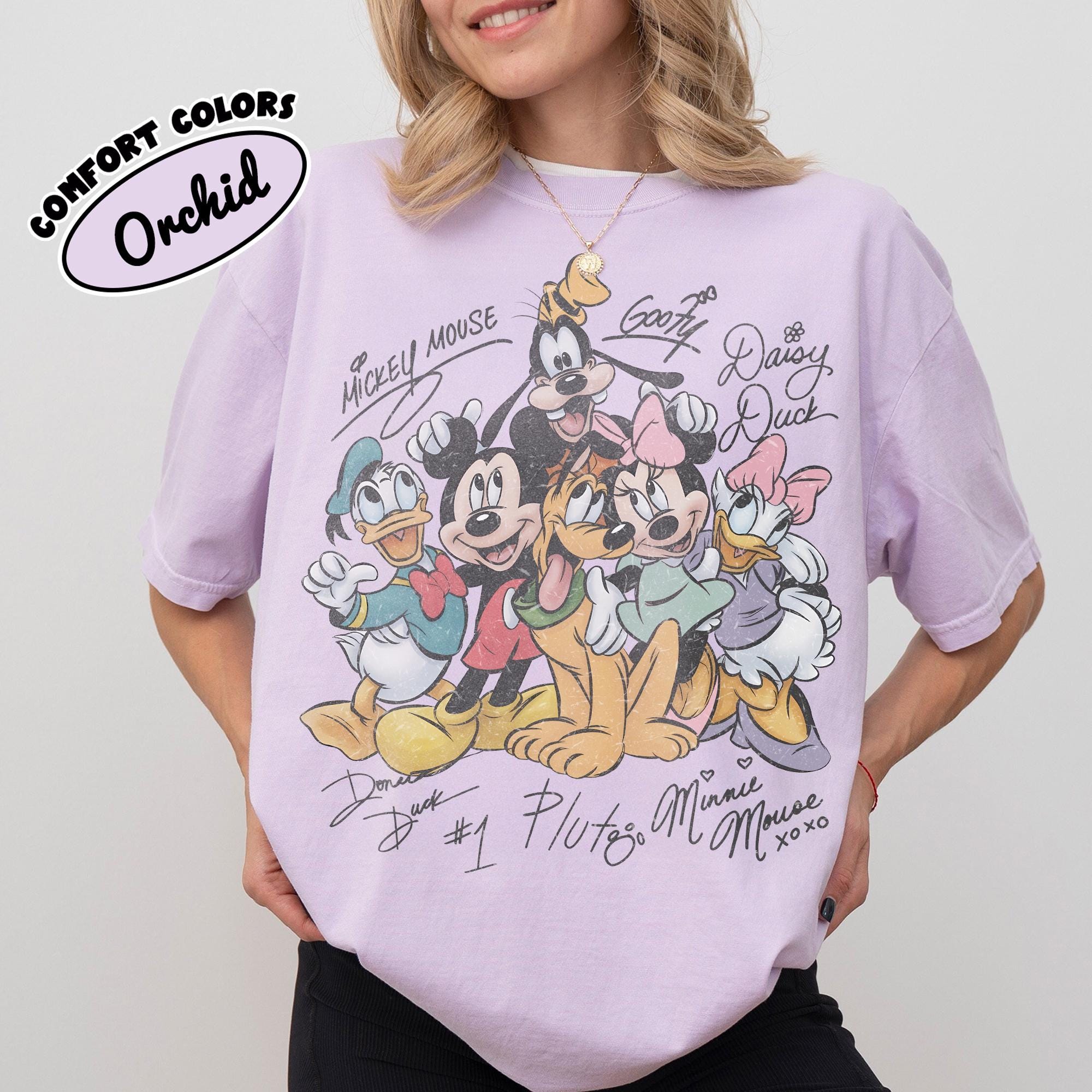 Retro Mickey and Friends Signatures Shirt, Disney Mouse Head Tee, Disneyland Family Trip 2026, Mickey & Co Gift, Disney World Trip Shirt 6
