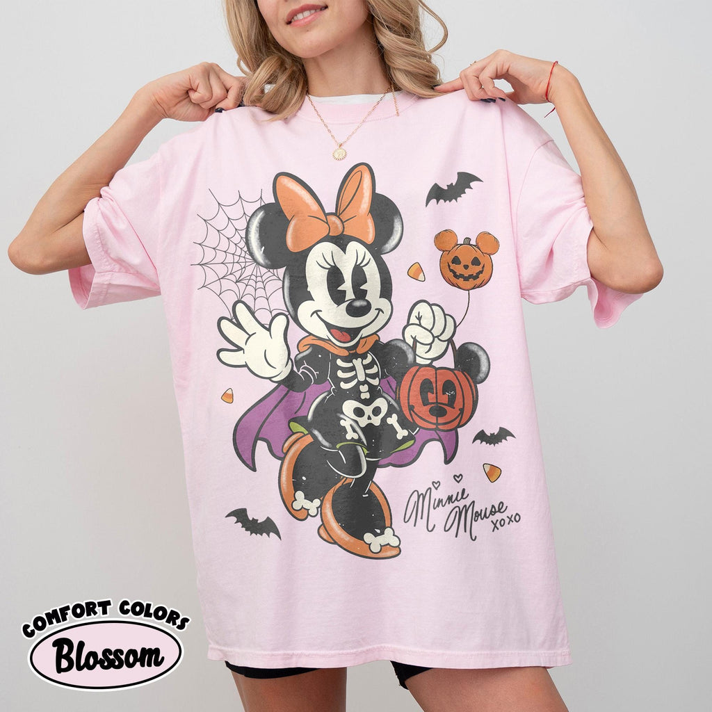 Retro Mickey Minnie Halloween Shirt, Disney Spooky Season Couple Tee, Mickey Ghost Minnie Ghost, Matching Family Halloween Party Shirts 6