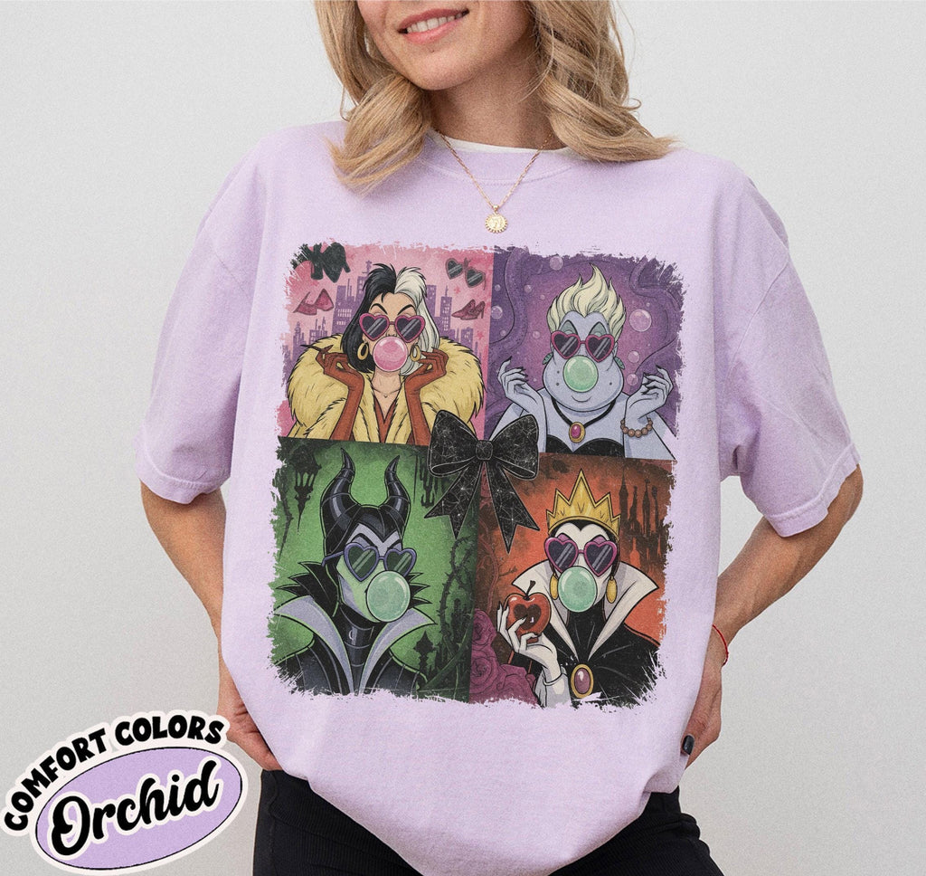 Retro Disney Villains Shirt, 90s Ursula Evil Queen Cruella Tee, Spooky Season Halloween, Family Trip, Disneyland Disney World Villains Tee 6