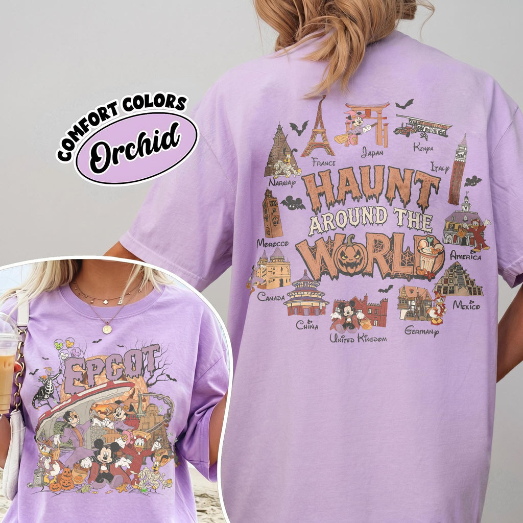 Disney EPCOT Halloween Shirt 2026, Figment Mickey and Friends Tee, World Showcase Haunt Around the World, Disney Travel Family Trip Shirt 6