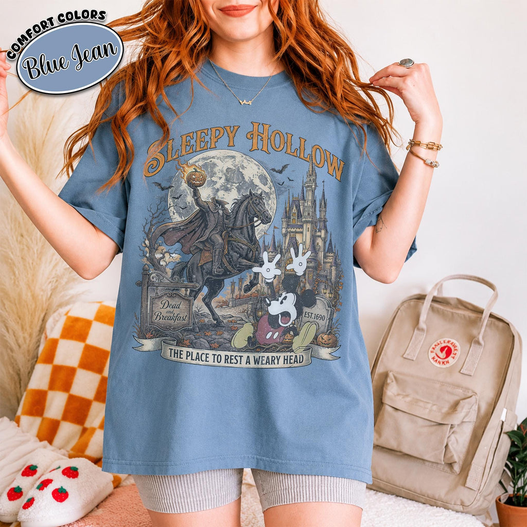 Retro Headless Horseman Mickey Halloween Shirt, Disney Not So Scary Party Tee, Sleepy Hollow, Disneyland Spooky 2026, Matching Family Trip 6