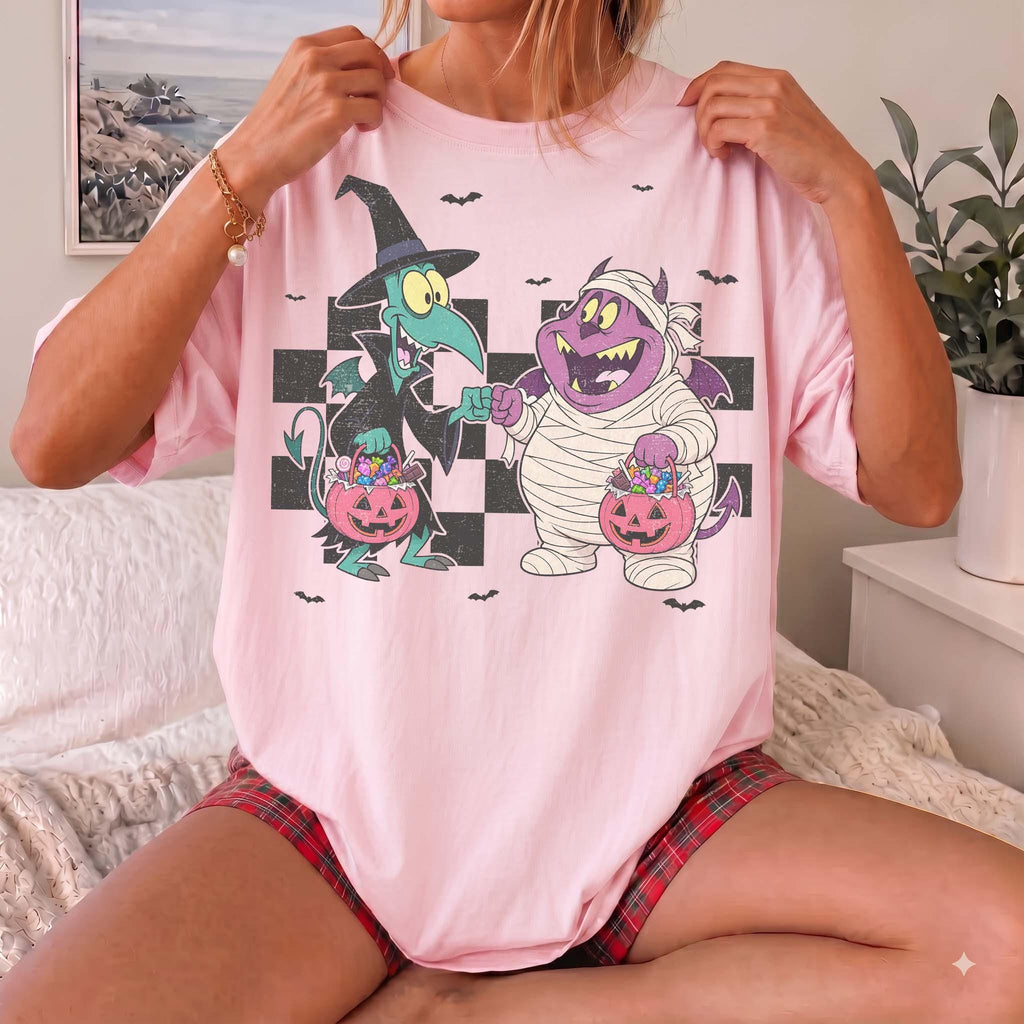 Vintage Disney Hercules Pain and Panic Halloween Shirt, Funny Mummy Tee, Checkered Spooky Season, Hercules Characters Halloween Costume Tee 6