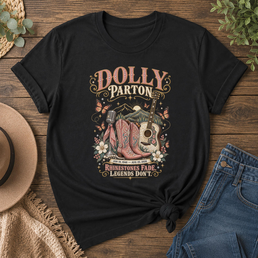 Dolly Parton Memorial T-Shirt, Rhinestone Cowgirl Country Music Tribute Tee, 1946–2026 6