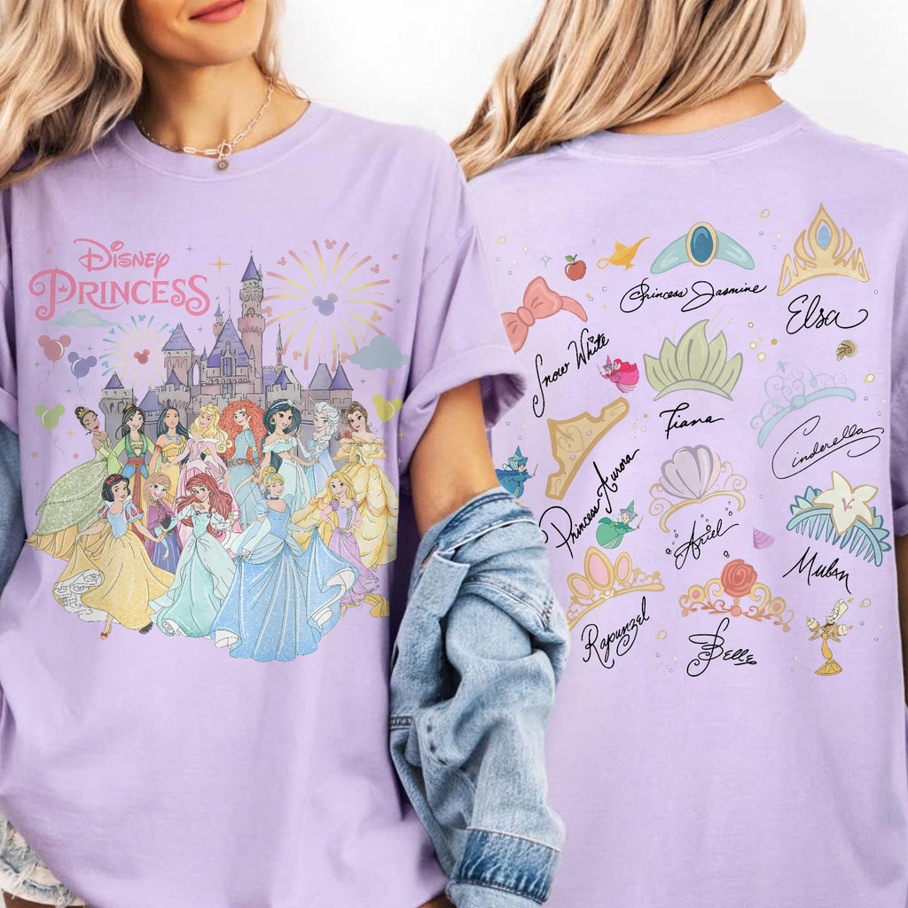 Retro Disney Princess Shirt, Coquette Princess Aesthetic Tee, Disney World Group Trip, Matching Family, Magic Kingdom Castle Vacation Shirt 7