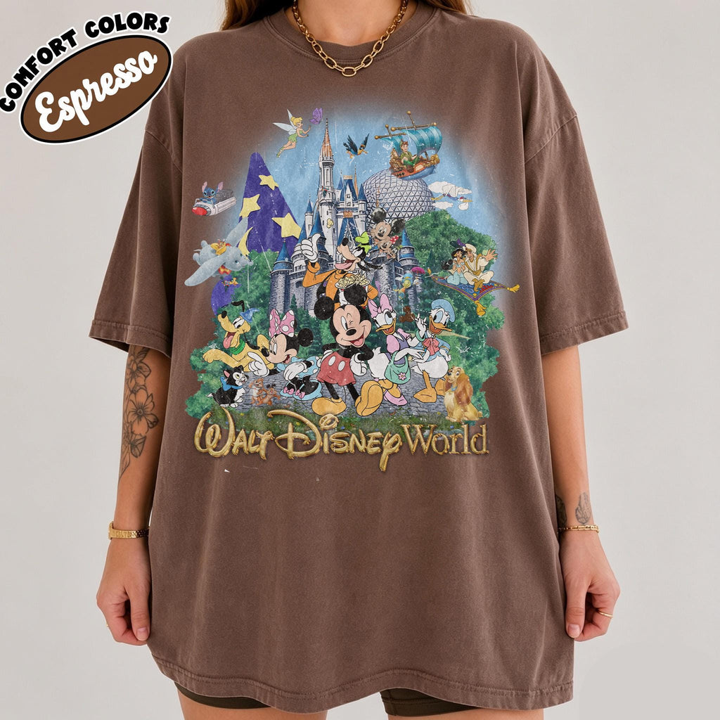 Vintage 90s Walt Disney World Shirt, Retro Magic Kingdom Tee, Mickey and Friends, Disney Family Trip 2026, Matching Vacation Group Shirt 7