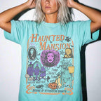 Retro Haunted Mansion Shirt, Madam Leota Hitchhiking Ghosts Tee, Disney Spooky Season, Gothic Halloween Family Trip, Foolish Mortals Tee 7