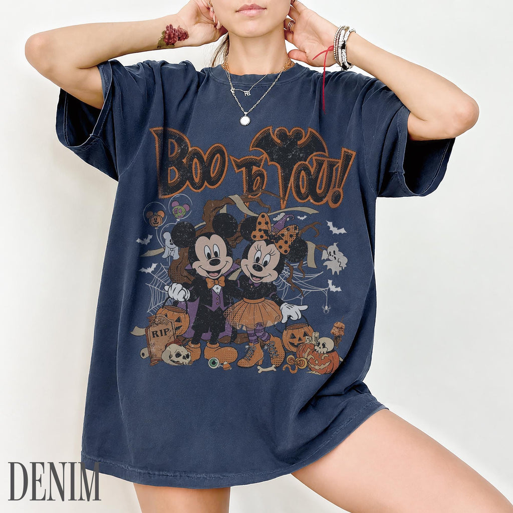 Retro Mickey Minnie Halloween Shirt, Boo To You Tee, Disney Not So Scary Party, Spooky Season Disneyland Trip, Halloween Couple Gift 2026 7