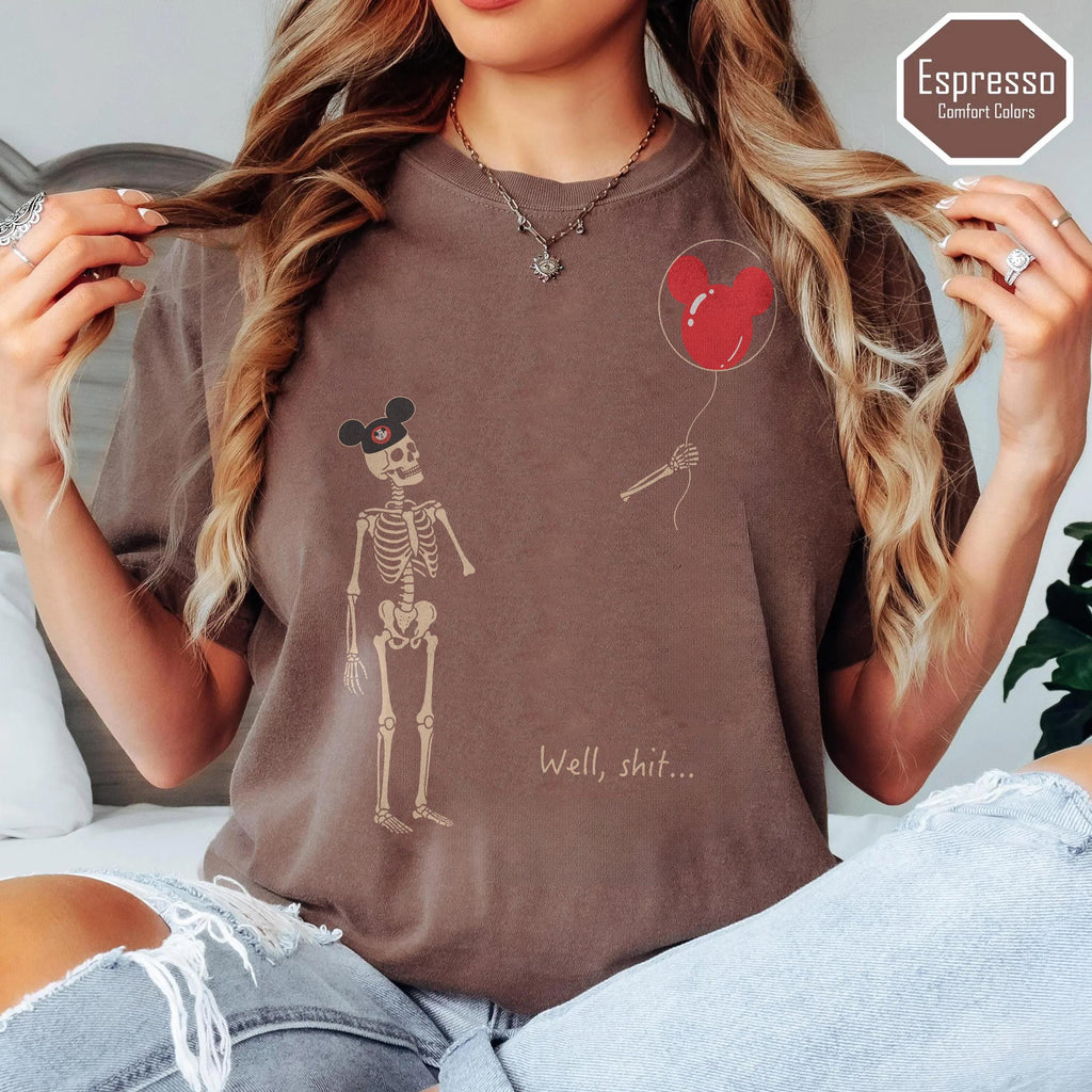 Funny Disney Skeleton Lost Balloon Shirt, Disneyland Family Tee, Disney World Gift, Halloween Humor, Gothic Skeleton Christmas Gift Shirt 7