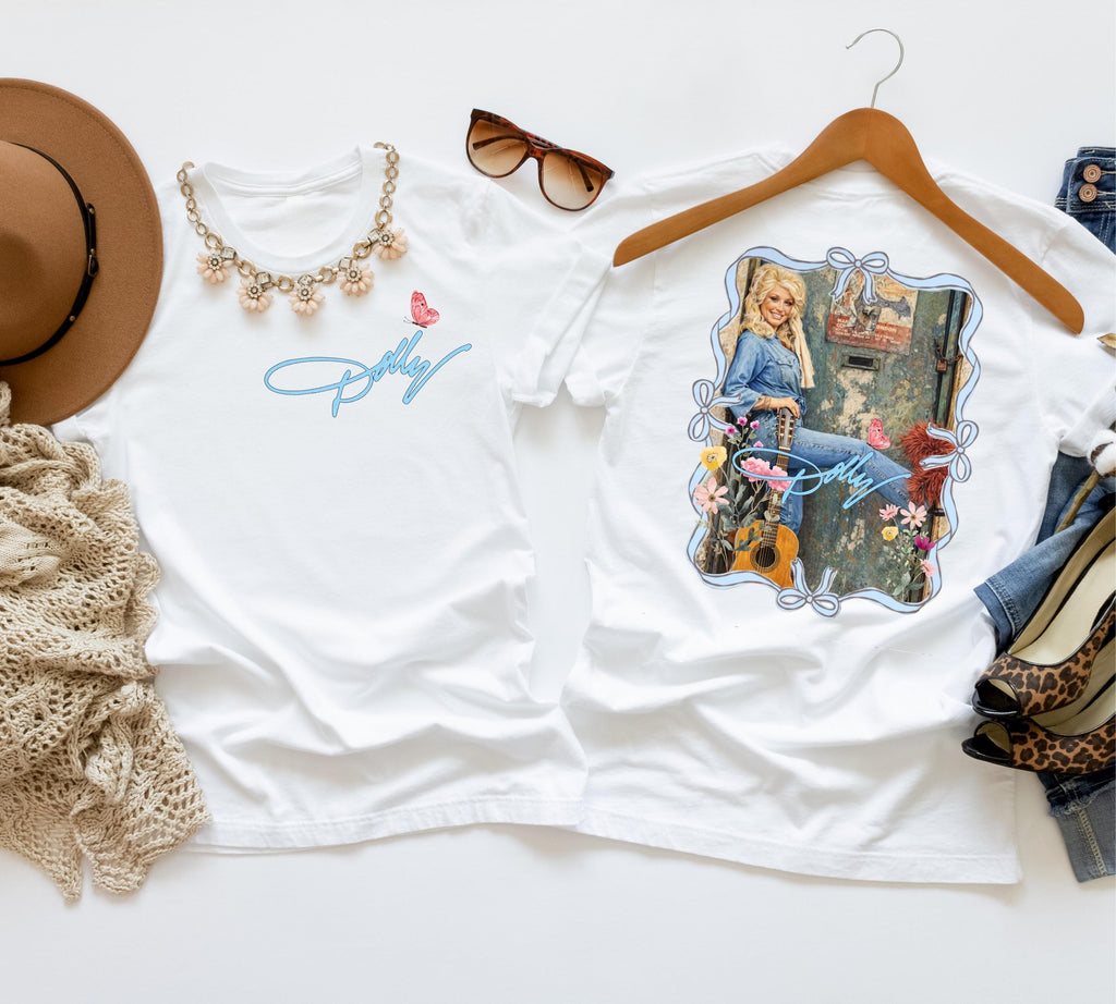 Dolly Parton Shirt, Country Music Graphic Tee, Front and Back Print, Retro Nashville Western T-Shirt, Gift for Country Music Fans 7