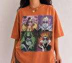 Retro Disney Villains Shirt, 90s Ursula Evil Queen Cruella Tee, Spooky Season Halloween, Family Trip, Disneyland Disney World Villains Tee 8
