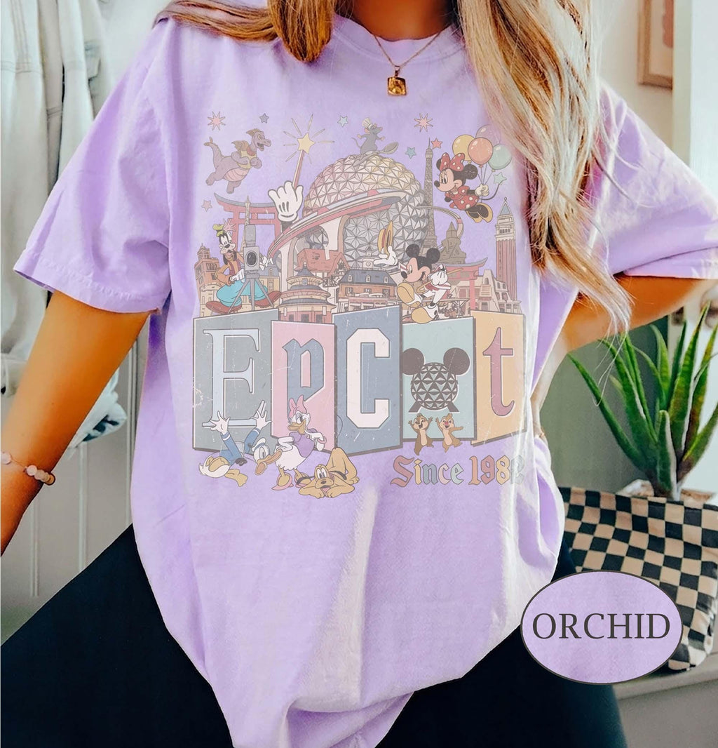 Vintage Disney EPCOT Shirt, Retro Theme Park Tee, EPCOT World Traveler, Family Matching Disney Vacation 2026, Mickey EPCOT Family Trip Shirt 8