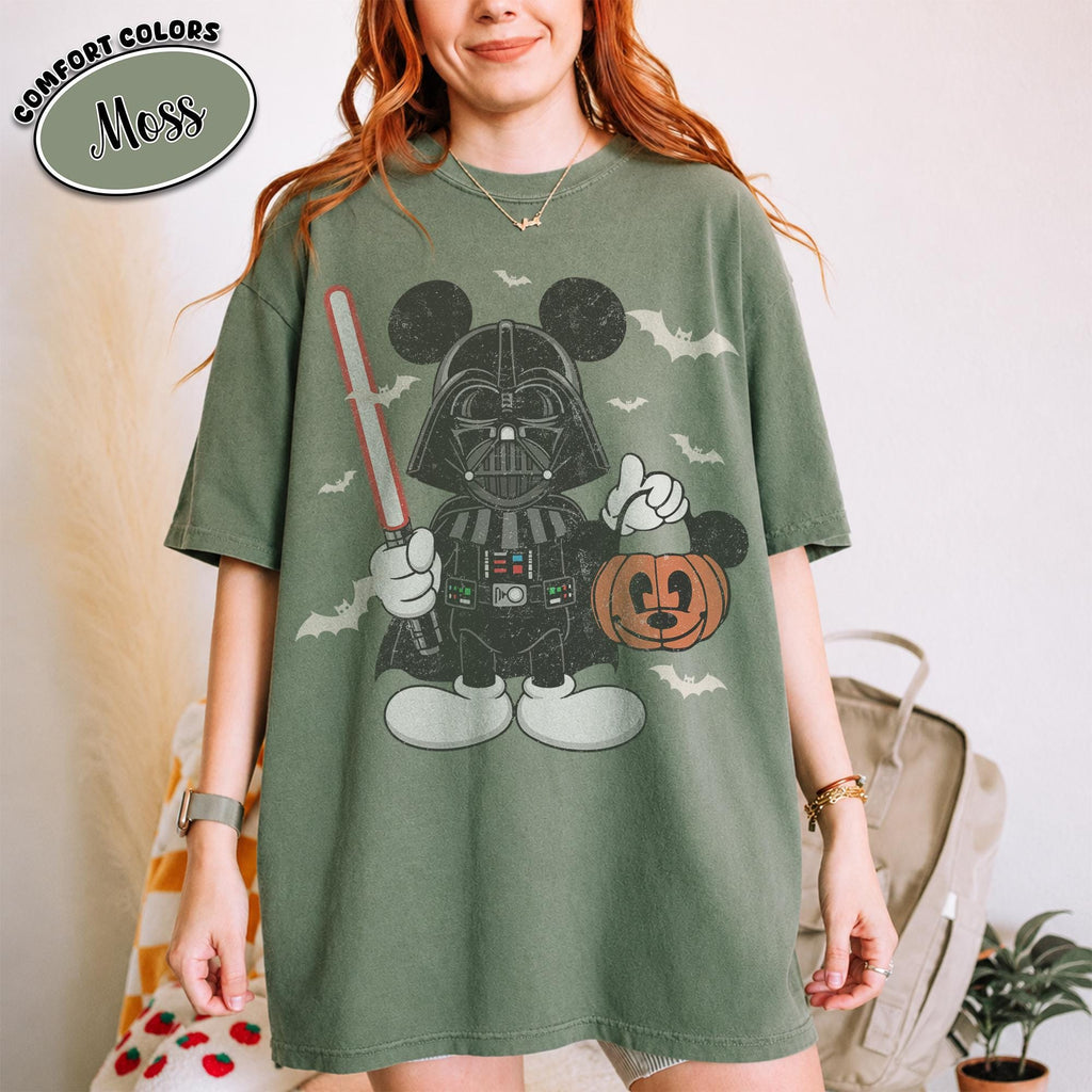 Retro Disney Mickey Star Wars Halloween Shirt, Darth Vader Pumpkin Tee, Galaxy's Edge Spooky Season, Family Matching Disneyland Trip 2026 8