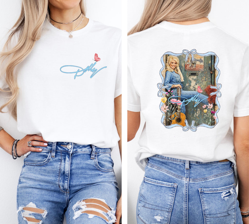Dolly Parton Shirt, Country Music Graphic Tee, Front and Back Print, Retro Nashville Western T-Shirt, Gift for Country Music Fans 8