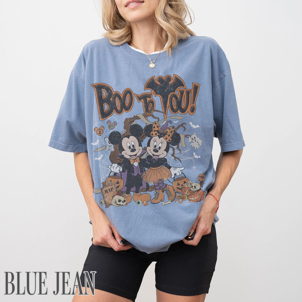Retro Mickey Minnie Halloween Shirt, Boo To You Tee, Disney Not So Scary Party, Spooky Season Disneyland Trip, Halloween Couple Gift 2026 9