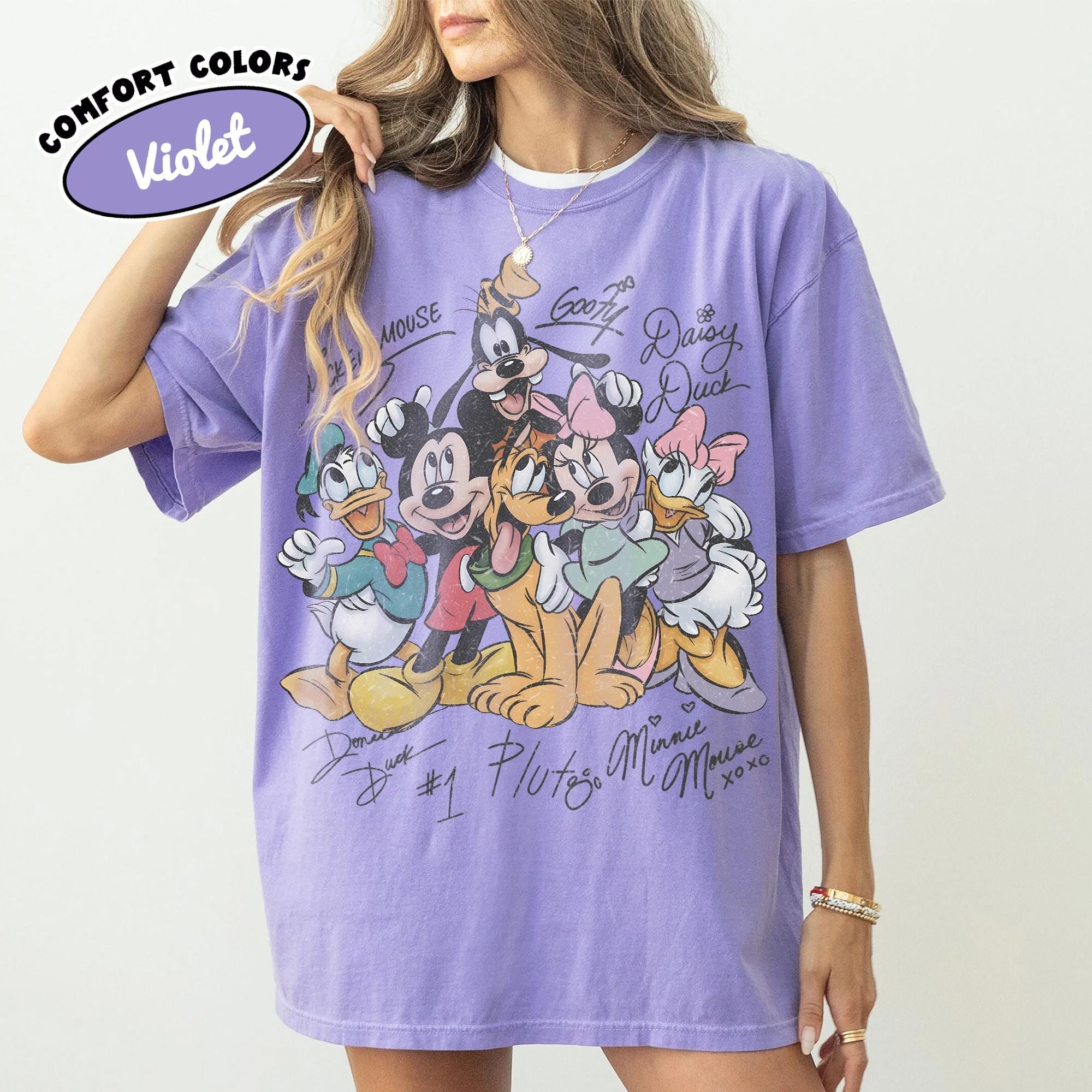 Retro Mickey and Friends Signatures Shirt, Disney Mouse Head Tee, Disneyland Family Trip 2026, Mickey & Co Gift, Disney World Trip Shirt 9