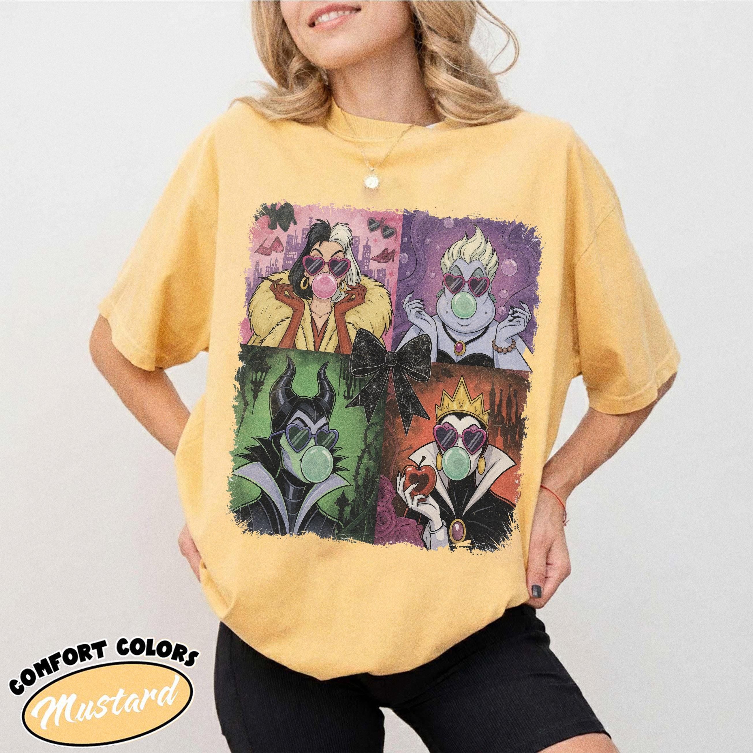 Retro Disney Villains Shirt, 90s Ursula Evil Queen Cruella Tee, Spooky Season Halloween, Family Trip, Disneyland Disney World Villains Tee 9