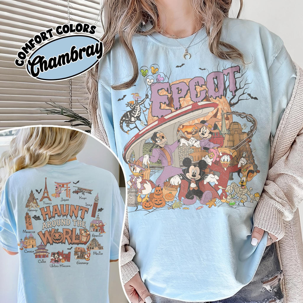 Disney EPCOT Halloween Shirt 2026, Figment Mickey and Friends Tee, World Showcase Haunt Around the World, Disney Travel Family Trip Shirt 9