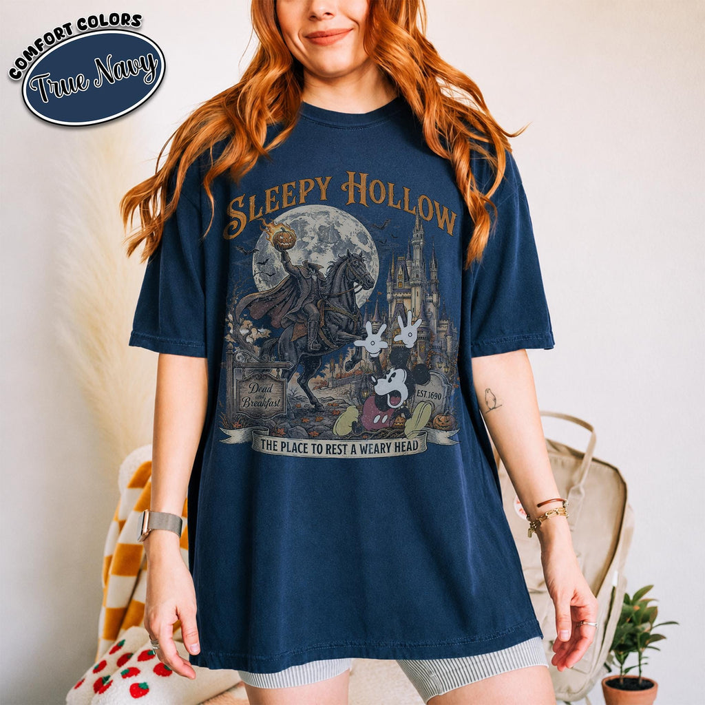 Retro Headless Horseman Mickey Halloween Shirt, Disney Not So Scary Party Tee, Sleepy Hollow, Disneyland Spooky 2026, Matching Family Trip 9