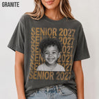 Custom Senior 2027 Photo Shirt, Personalized Graduation Comfort Colors Tee, Class of 2027 Senior Portrait Gift