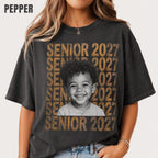Custom Senior 2027 Photo Shirt, Personalized Graduation Comfort Colors Tee, Class of 2027 Senior Portrait Gift