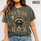 Guess Who’s Back Teacher Shirt, Funny Raccoon Teacher Comfort Colors Tee, First Day of School Teacher Gift Raccoon Shirt