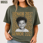 Custom Senior 2027 Photo Shirt, Personalized Graduation Comfort Colors Tee, Class of 2027 Senior Portrait Gift