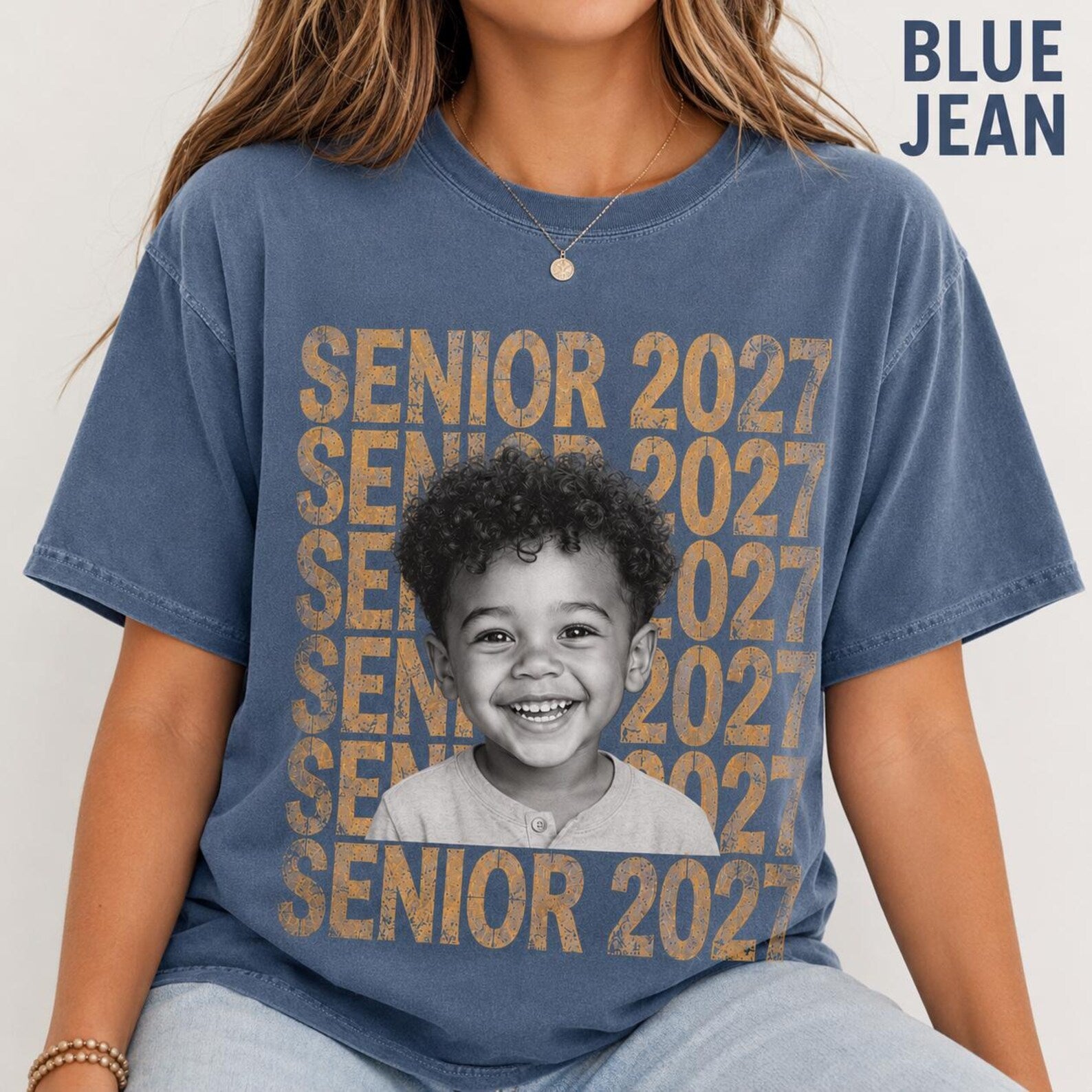 Custom Senior 2027 Photo Shirt, Personalized Graduation Comfort Colors Tee, Class of 2027 Senior Portrait Gift