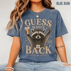 Guess Who’s Back Teacher Shirt, Funny Raccoon Teacher Comfort Colors Tee, First Day of School Teacher Gift Raccoon Shirt